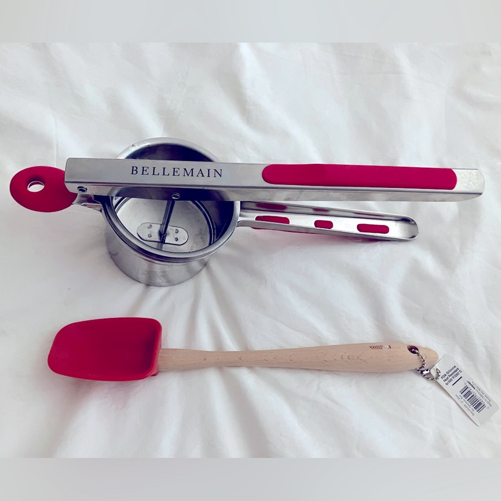 Bellemain Stainless Steel Potato Ricer Masher & Norpro Spatula - New